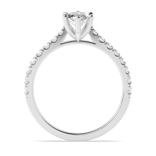 4 Prong Marquise Classic pave set Engagement Rings
