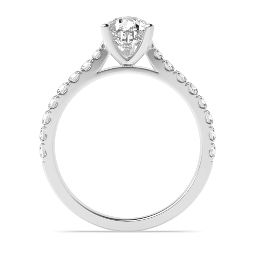 Prong Pear Classic pave set Engagement Rings