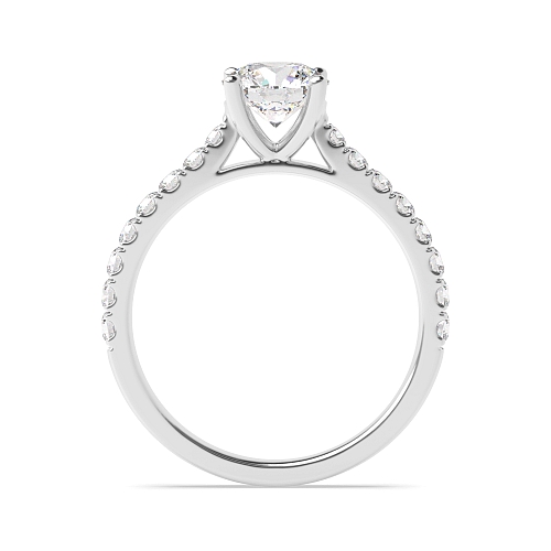 4 Prong Classic pave set Engagement Rings