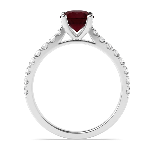 4 Prong Classic pave set Ruby Engagement Rings