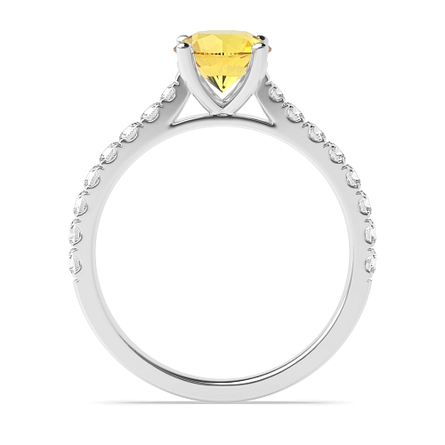 4 Prong Classic pave set Topaz Engagement Rings
