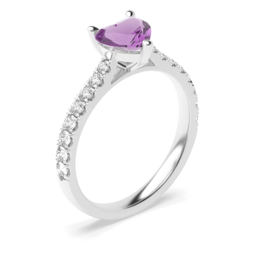 Delicate Tappering Down Shoulder Side Stone Diamond Engagement Rings
