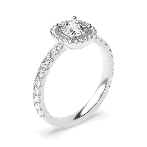 Cushion Low Halo Engagement Rings