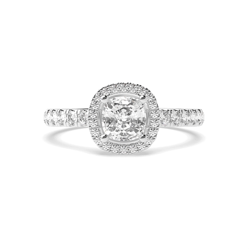 Cushion Low Halo Engagement Rings