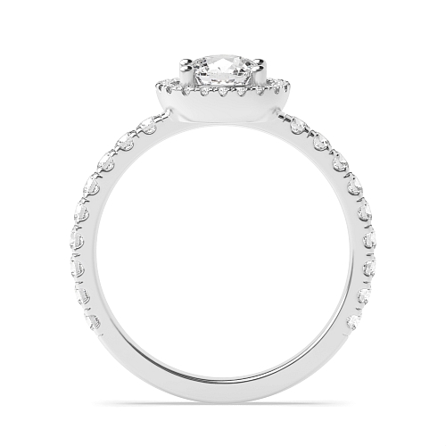 Cushion Low Halo Engagement Rings
