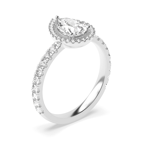 Prong Pear Low Engagement Rings