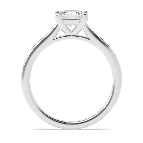 Princess Wide shoulder Moissanite Engagement Rings