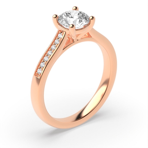 4 Prong Round Rose Gold Glow Engagement Rings