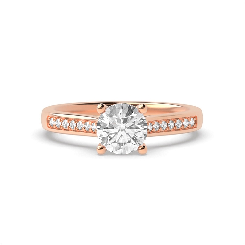 4 Prong Round Rose Gold Glow Engagement Rings
