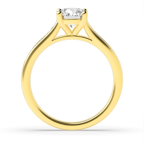 4 Prong Round Yellow Gold Glow Engagement Rings