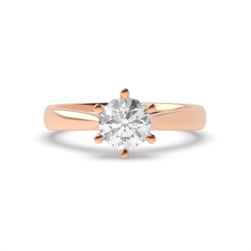 Round Rose Gold Crown Setting Engagement Rings