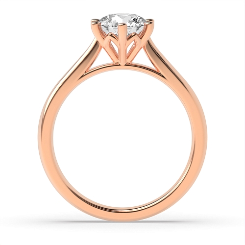Round Rose Gold Crown Setting Engagement Rings