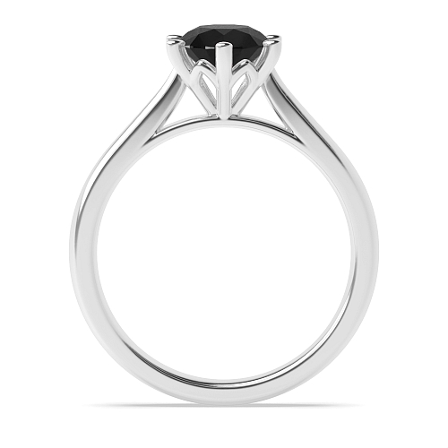 Round Crown Setting Black Diamond Engagement Rings