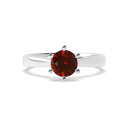 Round Crown Setting Garnet Engagement Rings
