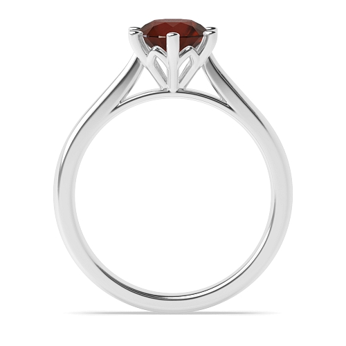 Round Crown Setting Garnet Engagement Rings