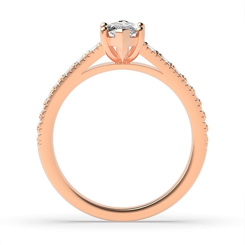 4 Prong Marquise Rose Gold Tapered up shoulder Engagement Rings