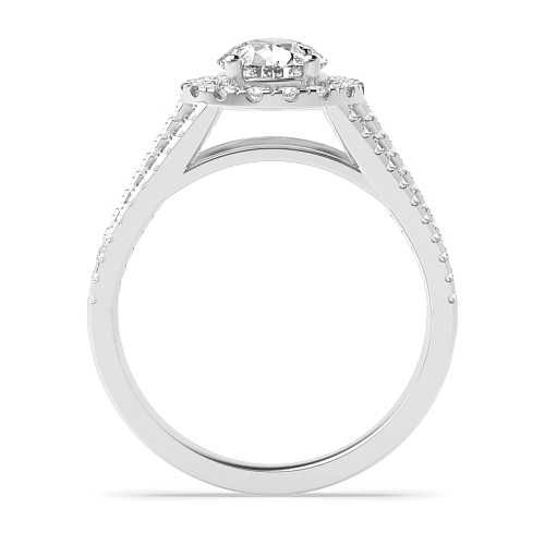 Prong Pear Three row Engagement Rings