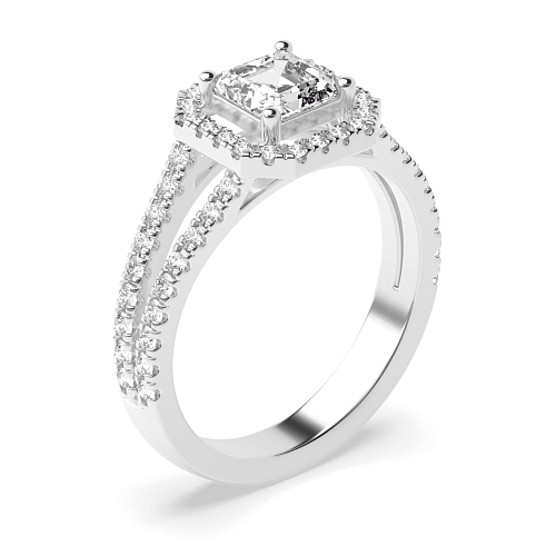 Asscher Two row Engagement Rings