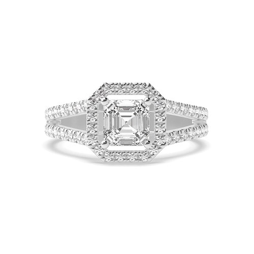 Asscher Two row Engagement Rings