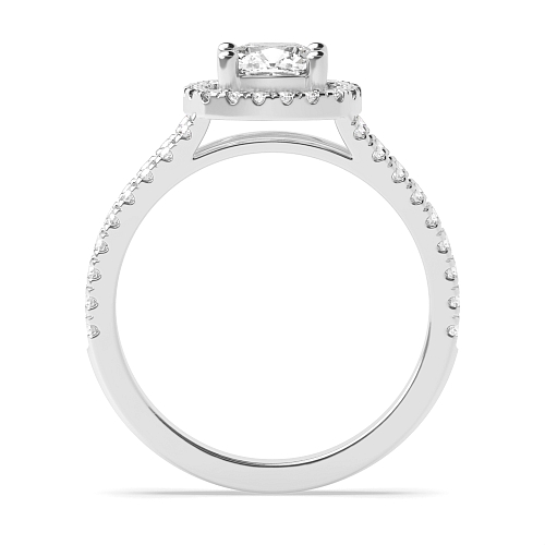 Cushion Two row Halo Engagement Rings