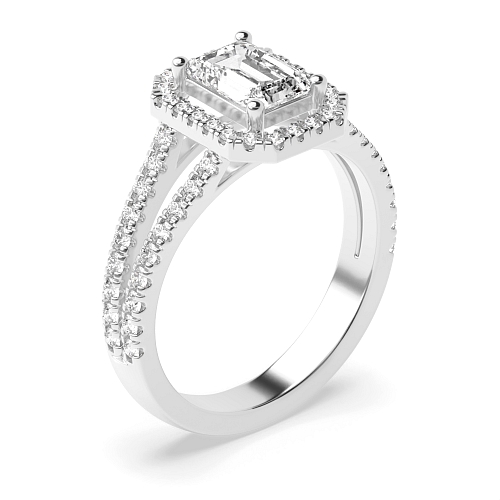 Emerald Two row Engagement Rings
