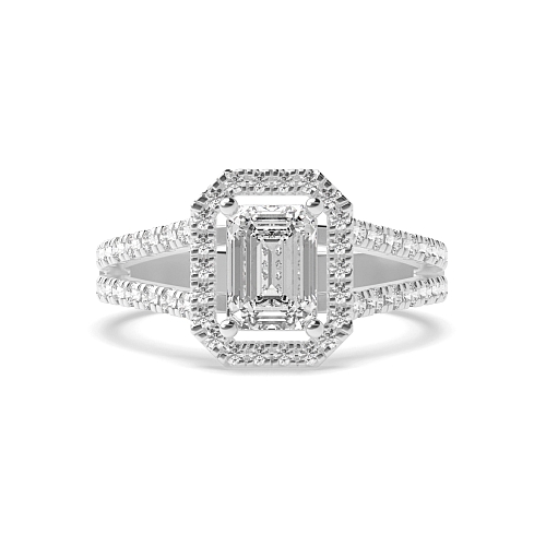 Emerald Two row Engagement Rings