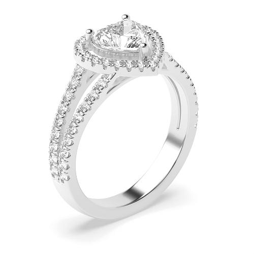 Prong Heart Two row Engagement Rings