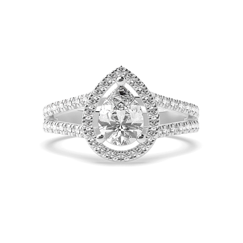 Prong Pear Two row Engagement Rings