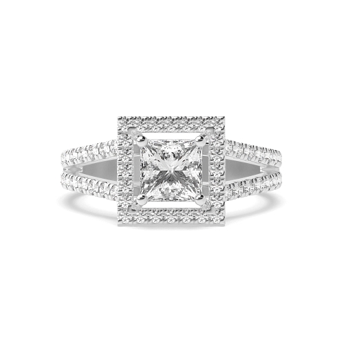 Princess Two row Engagement Rings