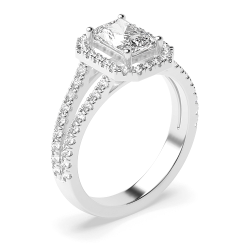 Radiant Two row Engagement Rings