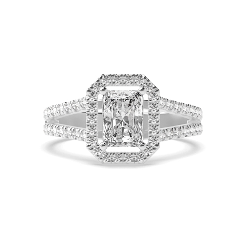 Radiant Two row Engagement Rings