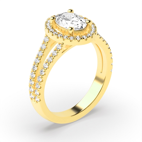 Yellow Gold Two row Engagement Rings