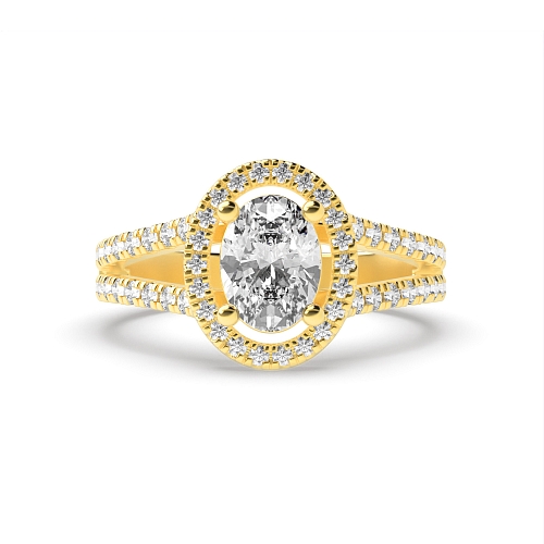 Yellow Gold Two row Engagement Rings