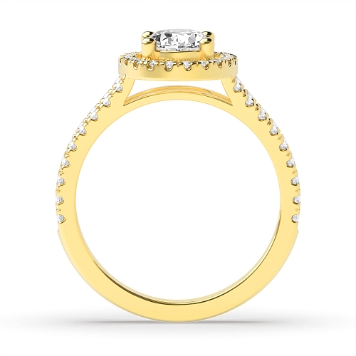 Yellow Gold Two row Engagement Rings