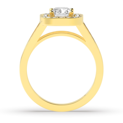 4 Prong Radiant Yellow Gold Two row Antique Engagement Rings