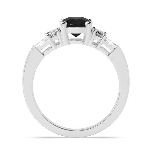 4 Prong Round Unique Black Diamond Engagement Rings