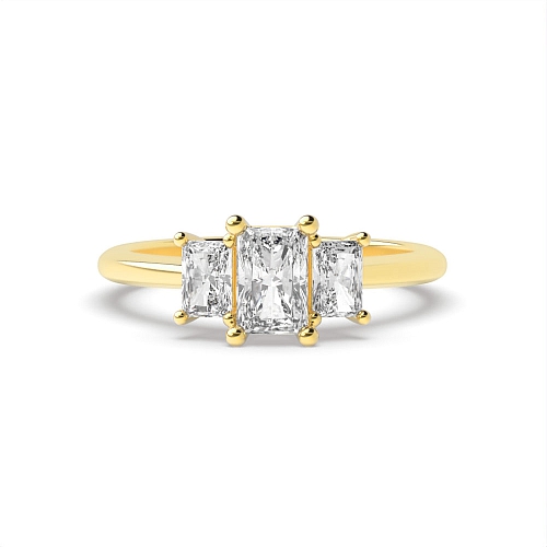 6 Prong Radiant Yellow Gold Basket set Engagement Rings