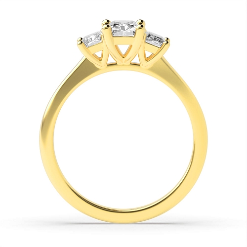 6 Prong Radiant Yellow Gold Basket set Engagement Rings