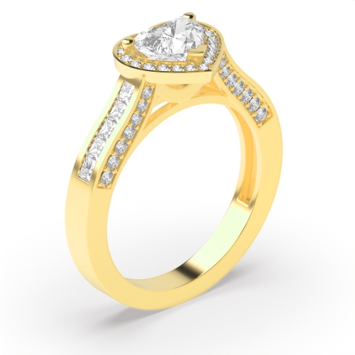 4 Prong Setting Heart Shape Vintage Style Halo Diamond Engagement Rings
