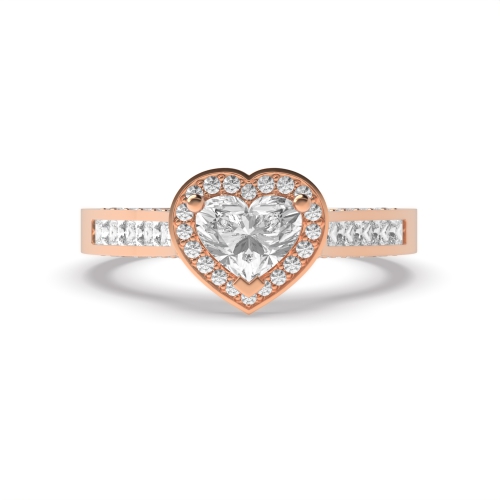 Prong Heart Rose Gold Vintage Wedding Engagement Rings