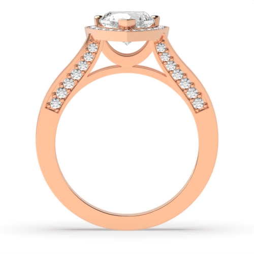 Prong Heart Rose Gold Vintage Wedding Engagement Rings
