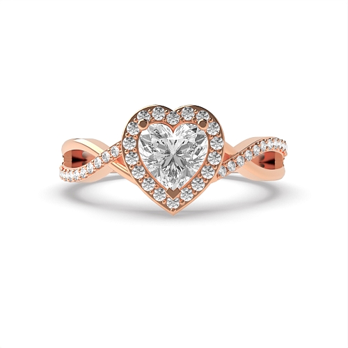 Rose Gold Intervene shoulder Twisted Engagement Rings