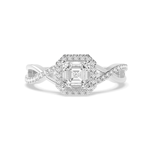 Asscher Intervene shoulder Engagement Rings