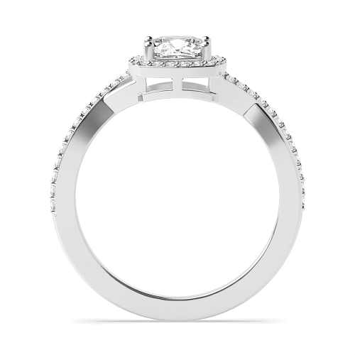 Cushion Intervene shoulder Halo Engagement Rings
