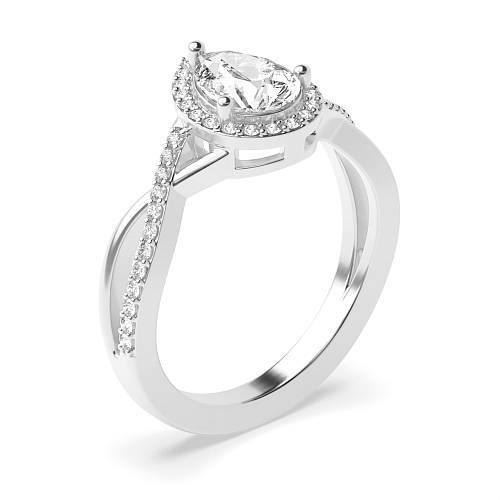 Prong Pear Intervene shoulder Engagement Rings