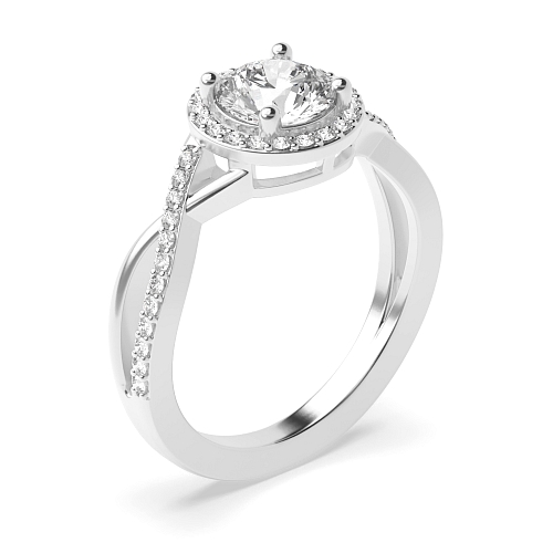 Round Intervene shoulder Engagement Rings