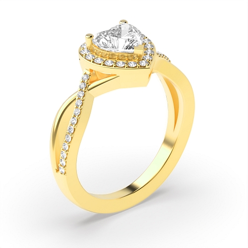 Yellow Gold Intervene shoulder Twisted Engagement Rings