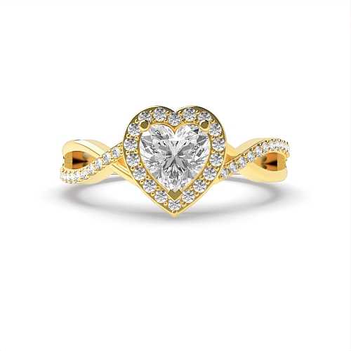 Yellow Gold Intervene shoulder Twisted Engagement Rings
