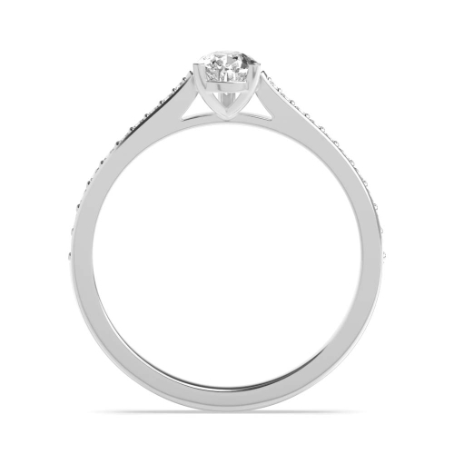 1 carat  Prong Pear Delicate tape down shoulder Engagement Rings