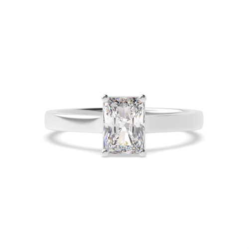 4 Prong Radiant Cross Over Classic Solitaire Engagement Ring